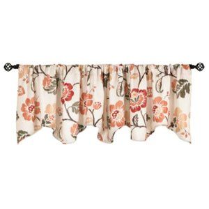 Style Selections Tombolo Brick Valance Curtain Red Cream Floral Kitchen Bed Room